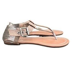 Palms Harmony Sandals Ankle Straps Metallic Ankle Buckle Womens Size 7 1/2